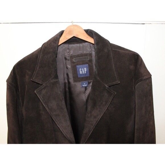 VTG Mens Size XL GAP Brown Suede Leather Jacket 2003 - Picture 3 of 14